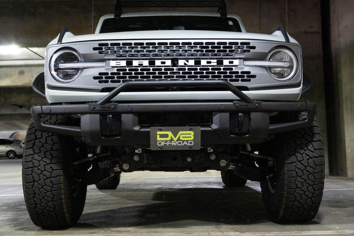 DV8 Offroad 21-22 Ford Bronco Factory Front Bumper Licence Relocation Bracket - Front - Bull Strap