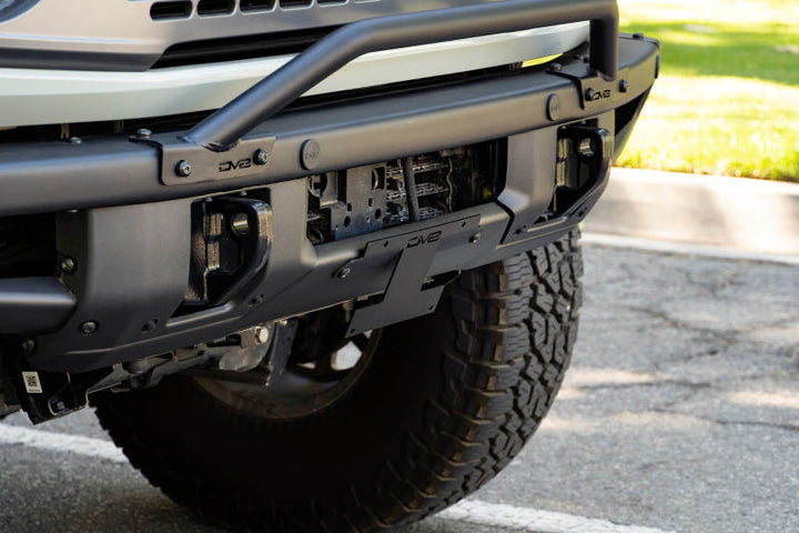 DV8 Offroad 21-22 Ford Bronco Factory Front Bumper Licence Relocation Bracket - Front - Bull Strap