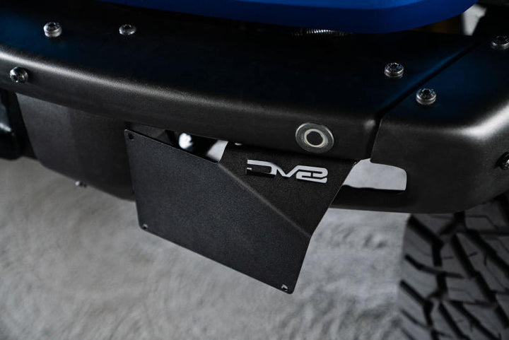 DV8 Offroad 21-22 Ford Bronco Factory Front Bumper License Relocation Bracket - Side - Bull Strap