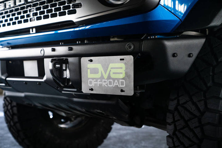 DV8 Offroad 21-22 Ford Bronco Factory Front Bumper License Relocation Bracket - Side - Bull Strap