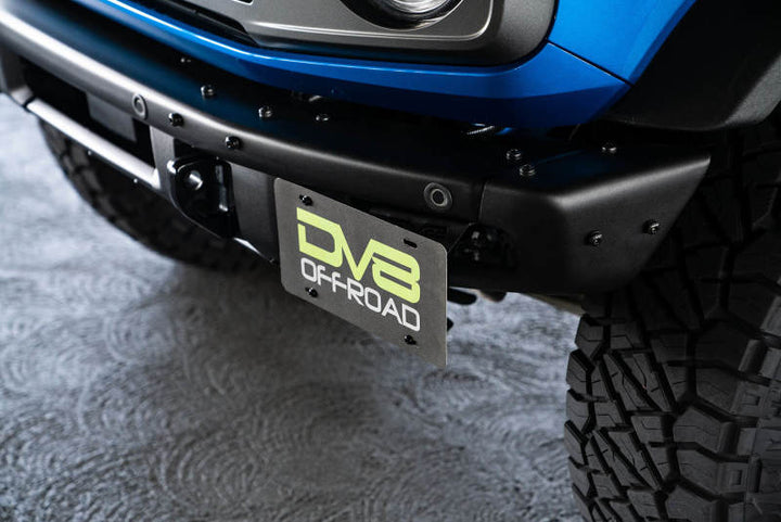 DV8 Offroad 21-22 Ford Bronco Factory Front Bumper License Relocation Bracket - Side - Bull Strap