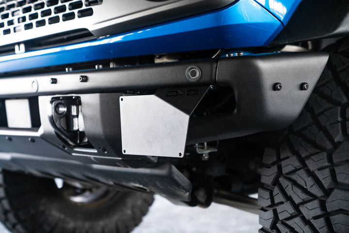DV8 Offroad 21-22 Ford Bronco Factory Front Bumper License Relocation Bracket - Side - Bull Strap