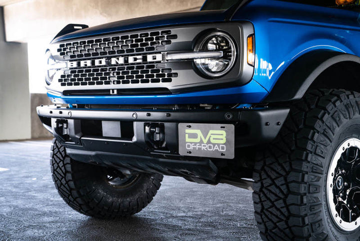 DV8 Offroad 21-22 Ford Bronco Factory Front Bumper License Relocation Bracket - Side - Bull Strap