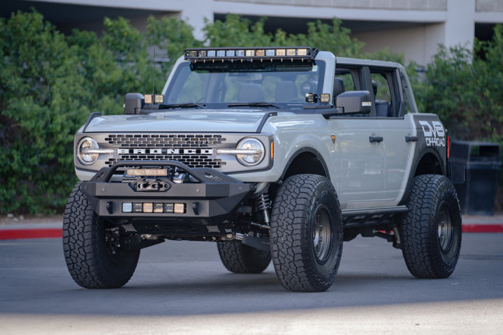 DV8 Offroad 21-22 Ford Bronco Front Lower Control Arm Skid Plate - Bull Strap