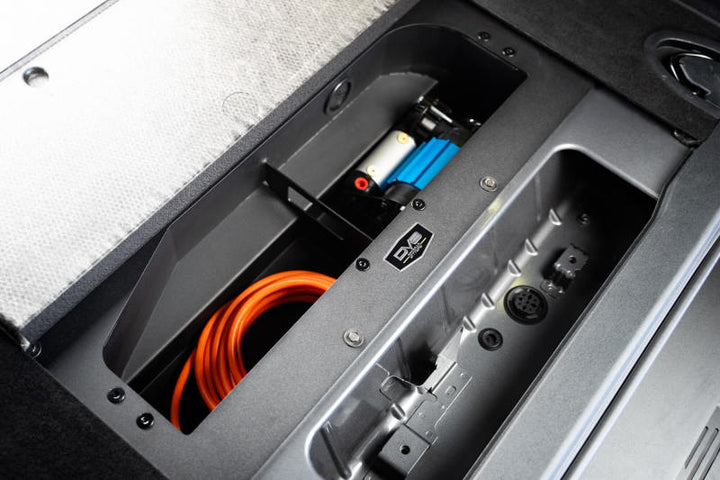 DV8 Offroad 21-23 Ford Bronco (Exc. Bronco Raptor) Air Compressor Mount & Storage Box - Bull Strap