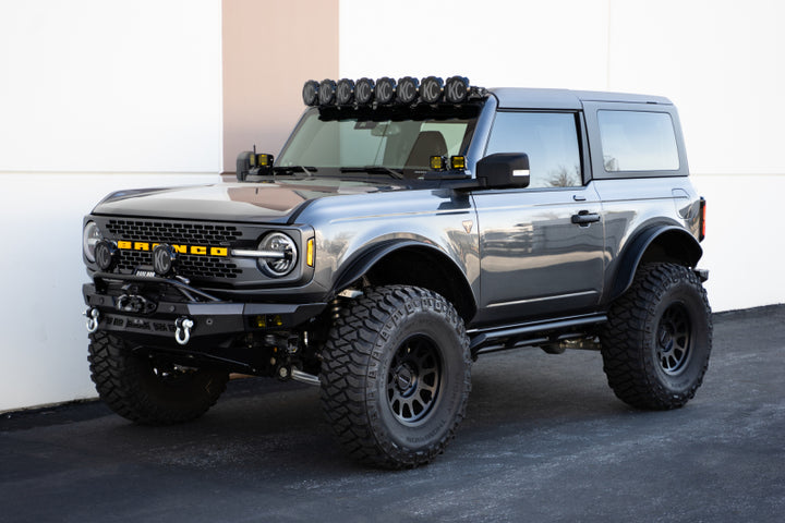 DV8 Offroad 21-23 Ford Bronco FS-15 Series 2-Door Rock Sliders - Bull Strap