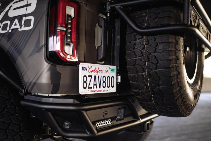 DV8 Offroad 21-23 Ford Bronco Rear License Plate Relocation Bracket - Bull Strap