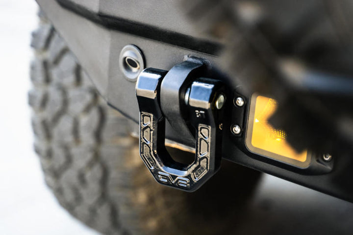 DV8 Offroad Elite Series D-Ring Shackles - Pair (Black) - Bull Strap