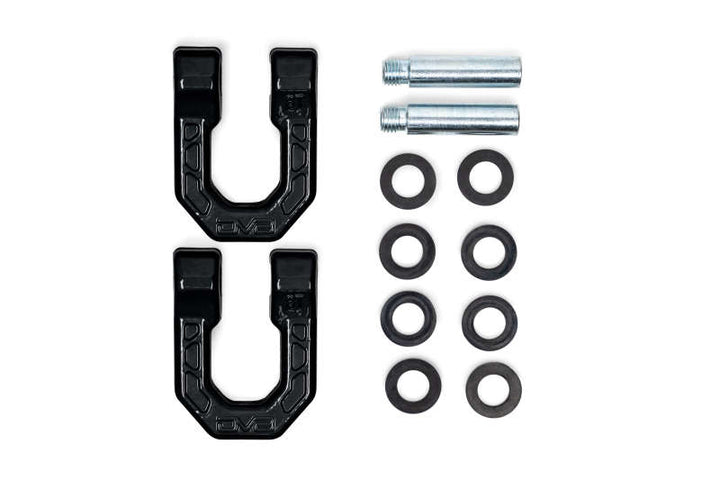DV8 Offroad Elite Series D-Ring Shackles - Pair (Black) - Bull Strap
