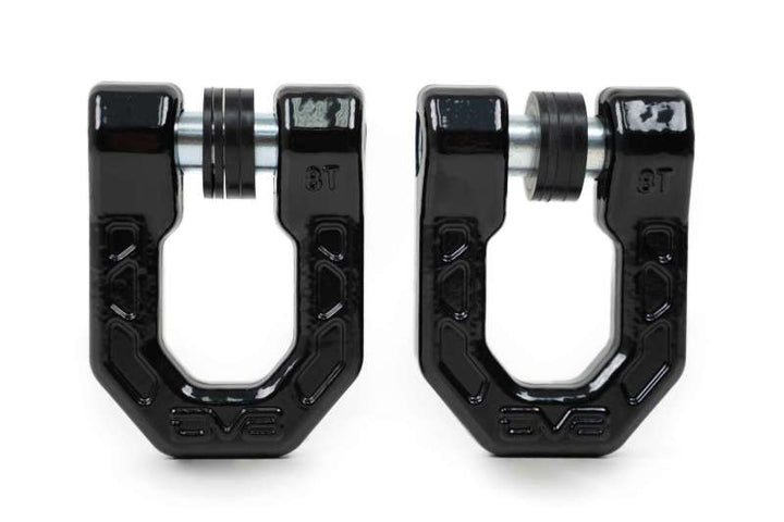 DV8 Offroad Elite Series D-Ring Shackles - Pair (Black) - Bull Strap