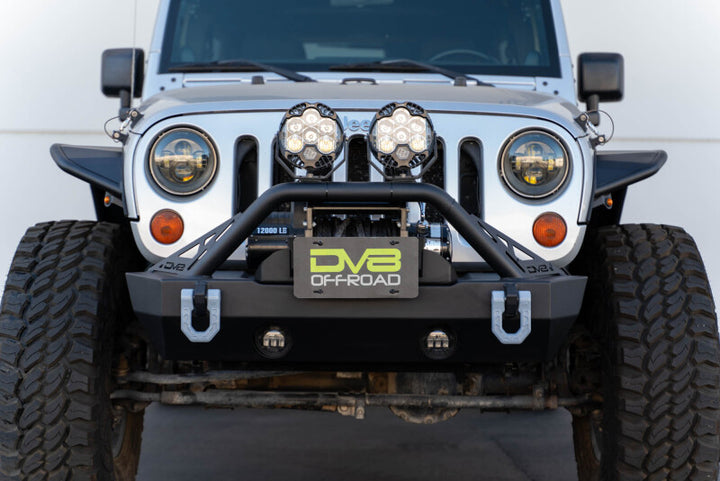 DV8 Offroad Fairlead Mounted Flip-Up License Plate Bracket - Bull Strap