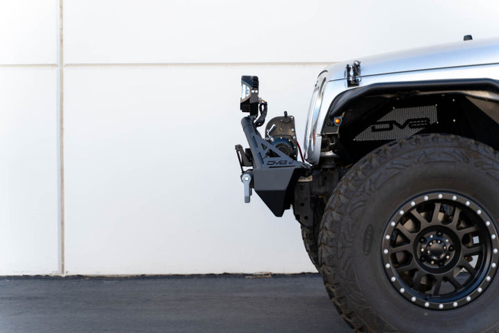 DV8 Offroad Fairlead Mounted Flip-Up License Plate Bracket - Bull Strap