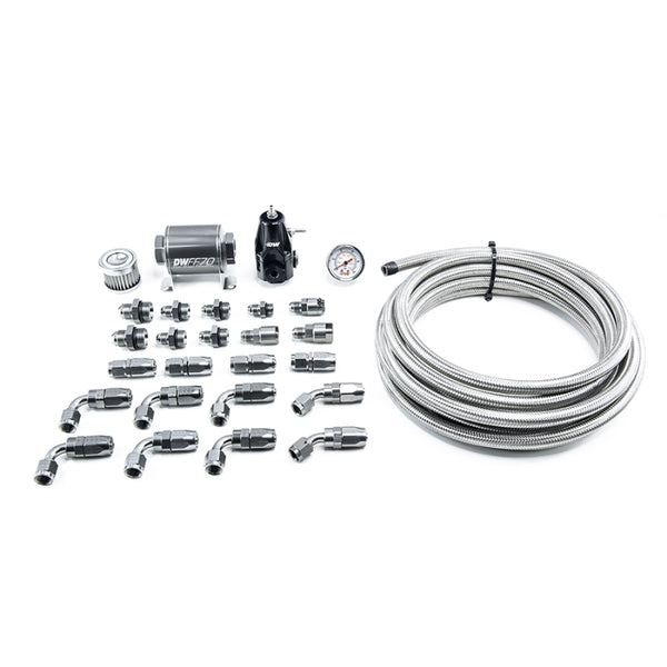 DeatschWerks 01-15 Honda Civic DW400 Pump Module Return Plumbing Kit w/CPE Fuel Lines - Bull Strap