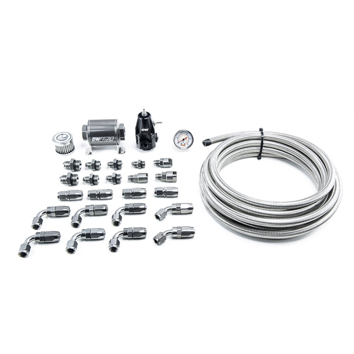 DeatschWerks 01-15 Honda Civic DW400 Pump Module Return Plumbing Kit w/CPE Fuel Lines - Bull Strap