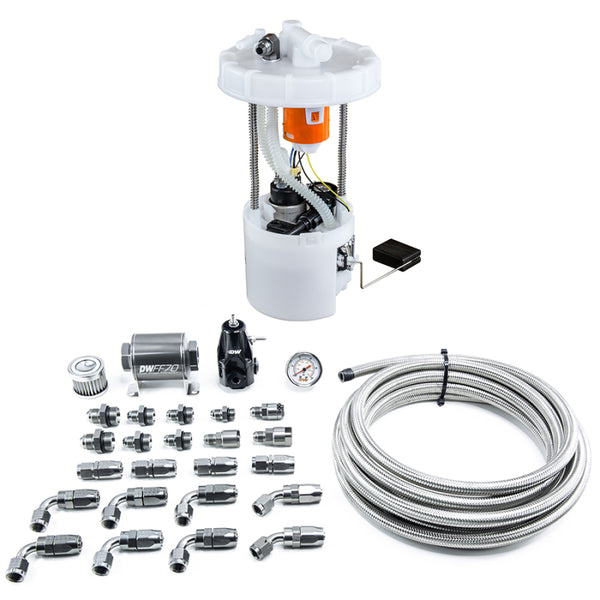 DeatschWerks 06-11 Honda Civic Si K20 DW400 Pump Module & Return Kit w/CPE Fuel Lines - Bull Strap