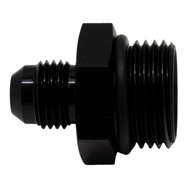 DeatschWerks 10AN ORB Male to 6AN Male Flare Adapter (Incl O-Ring) - Anodized Matte Black - Bull Strap