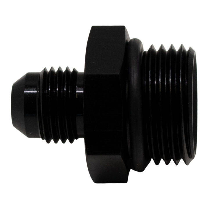 DeatschWerks 10AN ORB Male to 6AN Male Flare Adapter (Incl O-Ring) - Anodized Matte Black - Bull Strap