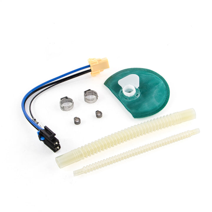 DeatschWerks 11-14 Ford Mustang V6/GT DW400 Fuel Pump Set Up Kit - Bull Strap