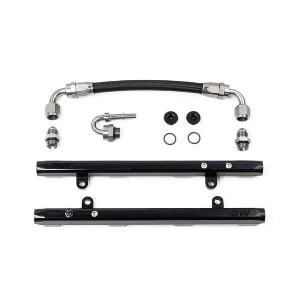 DeatschWerks 11-17 Ford Mustang / F-150 Coyote 5.0 V8 Fuel Rails w/ Crossover - Bull Strap