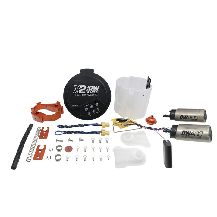 DeatschWerks 2006+ Hemi X2 Series Fuel Pump Module w/ Dual DW400 Pumps - Bull Strap
