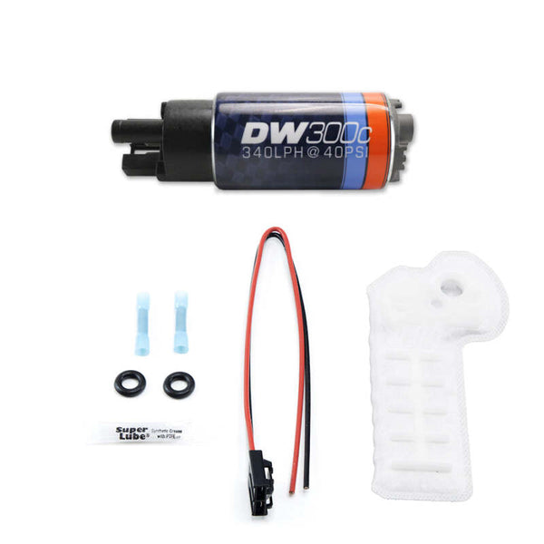 DeatschWerks 340lph DW300C Compact Fuel Pump 17-20 Honda Civic Type R (w/o Mounting Clips) - Bull Strap