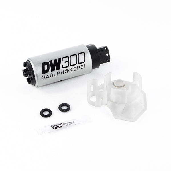 DeatschWerks 340lph DW300C Compact Fuel Pump w/Install Kit 08-15 Mitsubishi EVO X (w/o Clips) - Bull Strap