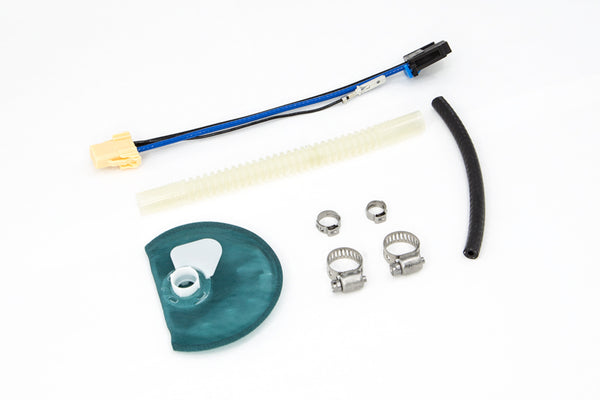 DeatschWerks 415LPH DW400 Fuel Pump w/9-1047 Install Kit 15-17 Ford Mustang V6/GT w/ 1/8in Venturi - Bull Strap