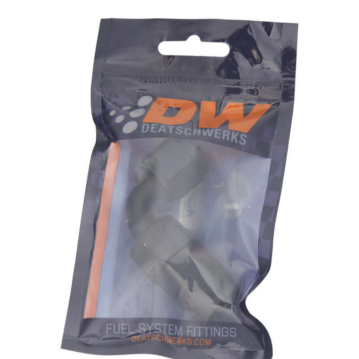 DeatschWerks 6AN Female Swivel 90-Degree Hose End CPE - Anodized Matte Black - Bull Strap