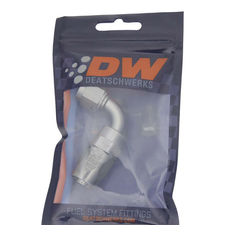 DeatschWerks 6AN Female Swivel 90-Degree Hose End CPE - Bull Strap