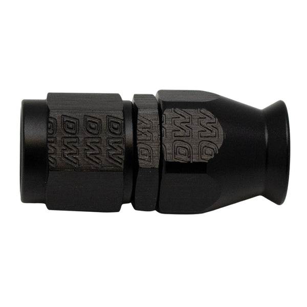 DeatschWerks 6AN Female Swivel Straight Hose End PTFE (Incl 1 Olive Insert) - Anodized Matte Black - Bull Strap
