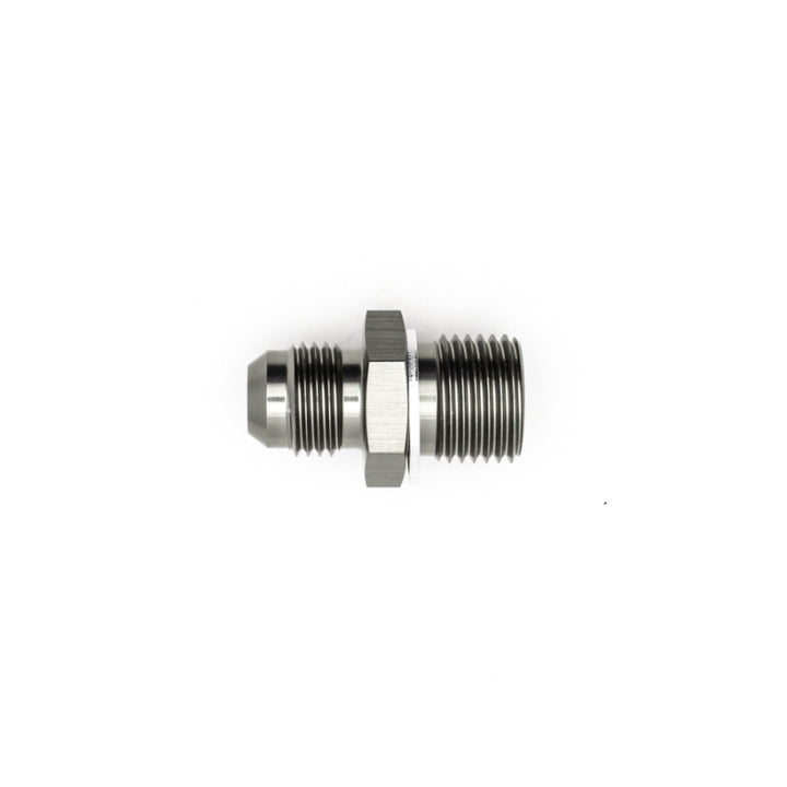 DeatschWerks 6AN Male Flare to M16 X 1.5 Male Metric Adapter (Incl. Crush Washer) - Titanium - Bull Strap