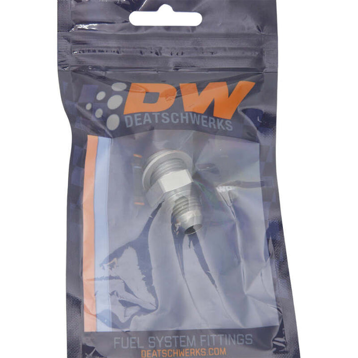 DeatschWerks 6AN Male Flare to M16 X 1.5 Male Metric Adapter (Incl. Crush Washer) - Titanium - Bull Strap