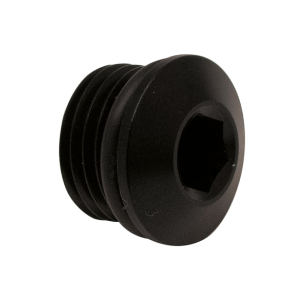 DeatschWerks 6AN ORB Male Plug Low Profile Internal Allen/Hex (Incl O-Ring) - Anodized Matte Black - Bull Strap