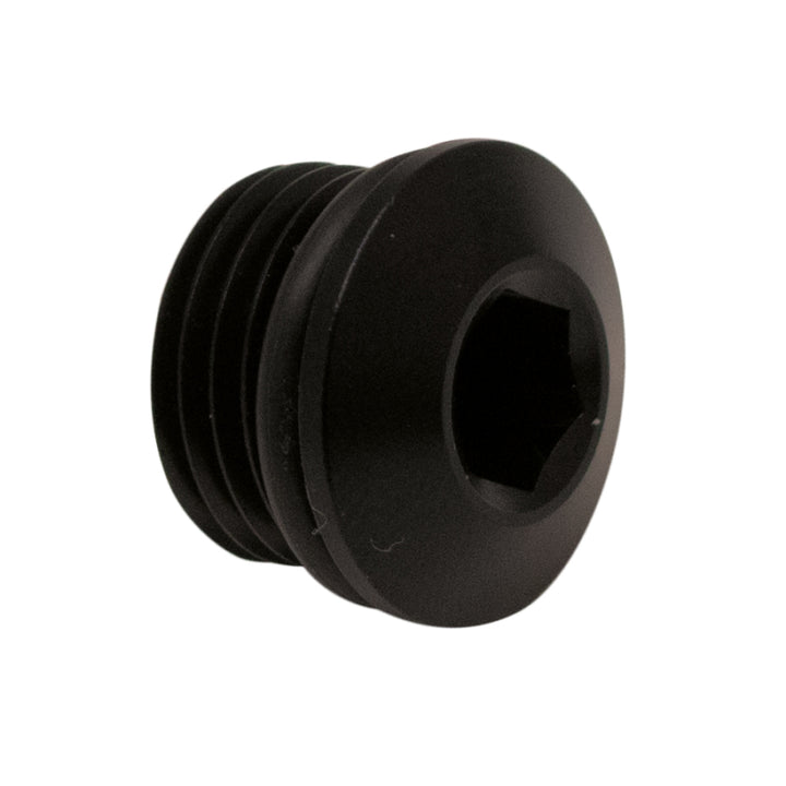 DeatschWerks 6AN ORB Male Plug Low Profile Internal Allen/Hex (Incl O-Ring) - Anodized Matte Black - Bull Strap