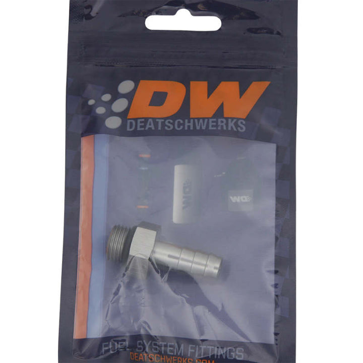 DeatschWerks 6AN ORB Male To 3/8in. Male Triple Barb Fitting (Incl. O-Ring) - Bull Strap