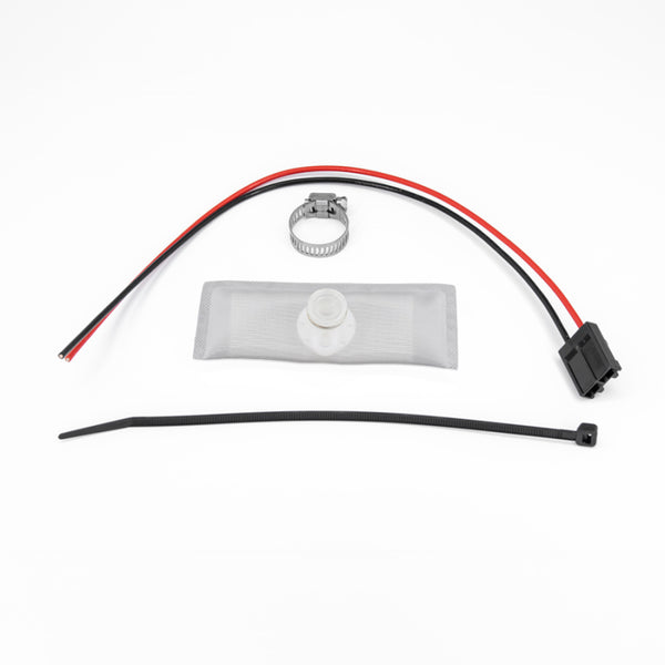 DeatschWerks 88-91 BMW 325i DW65C 265lph Compact Fuel Pump w/ Install Kit (w/o Mounting Clips) - Bull Strap