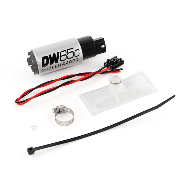 DeatschWerks 88-91 BMW 325i DW65C 265lph Compact Fuel Pump w/ Install Kit (w/o Mounting Clips) - Bull Strap
