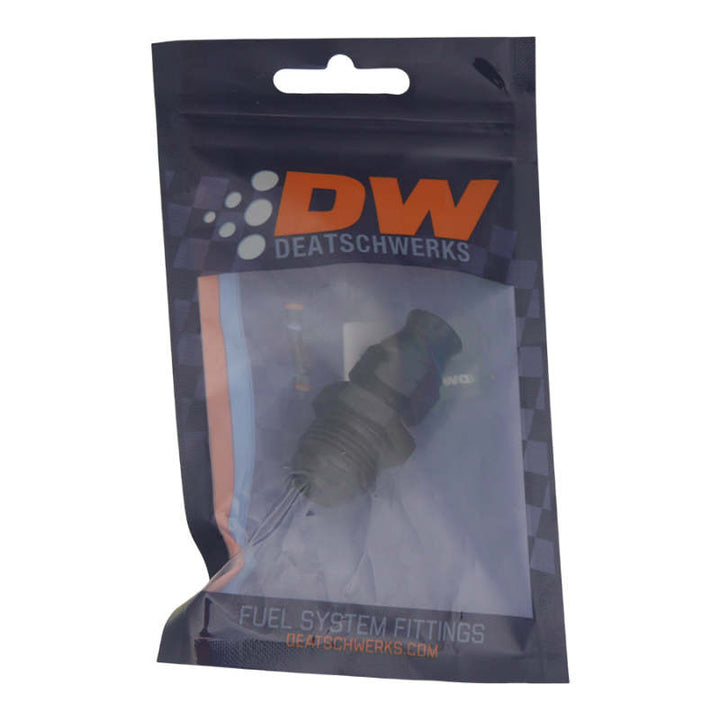 DeatschWerks 8AN Male Flare to 5/16in Hardline Compression Adapter - Anodized Matte Black - Bull Strap