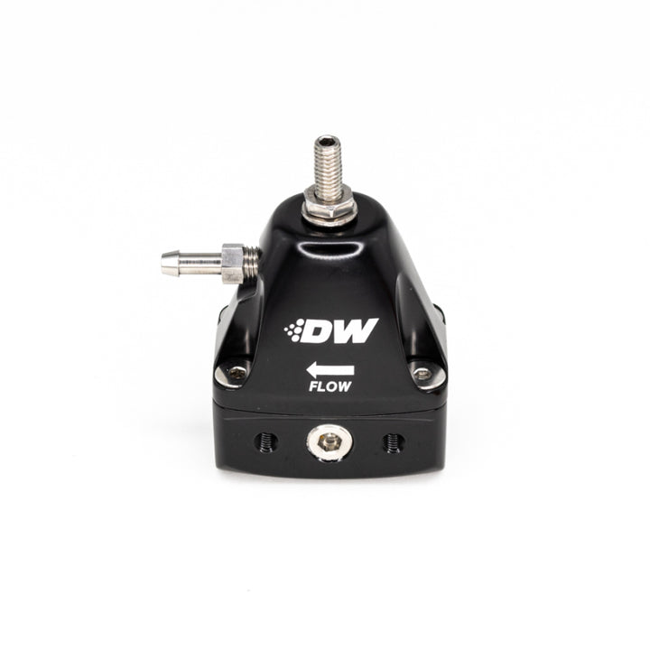 DeatschWerks DWR1000iL In-Line Adjustable Fuel Pressure Regulator - Black - Bull Strap