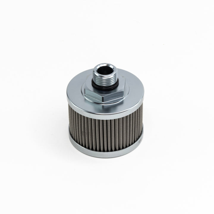 DeatschWerks Stainless Steel 8AN 100 Micron Universal Fuel Pump Pre-Filter - Bull Strap