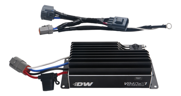 DeatschWerks VB40AX1 Voltage Booster with Plug-N-Play Harness for 10-25 Ford Mustang - Bull Strap