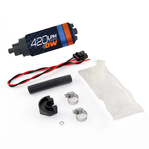 Deatschwerks DW420 Series 420lph In-Tank Fuel Pump w/ Install Kit For 94-02 Nissan S14/S15 - Bull Strap