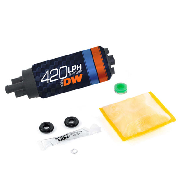 Deatschwerks DW420 Series 420lph In-Tank Fuel Pump w/ Install Kit For Eclipse (Turbo AWD) 95-98 - Bull Strap