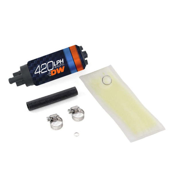 Deatschwerks DW420 Series 420lph In-Tank Fuel Pump w/ Install Kit For Integra 94-01 and Civic 92-00 - Bull Strap