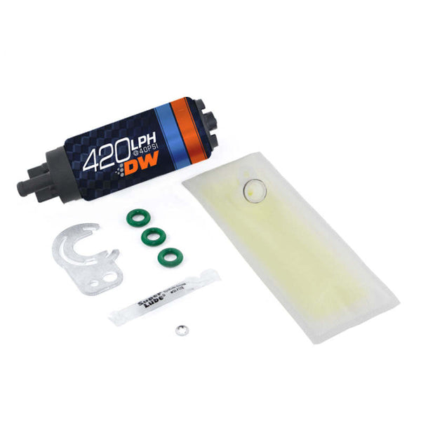 Deatschwerks DW420 Series 420lph In-Tank Fuel Pump w/ Install Kit For Miata 89-93 - Bull Strap