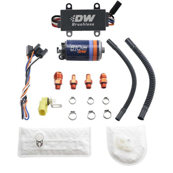 Deatschwerks DW810 Brushless 810lph In-Tank Brushless Fuel Pump w/ 9-1002 + Dual Speed Controller - Bull Strap