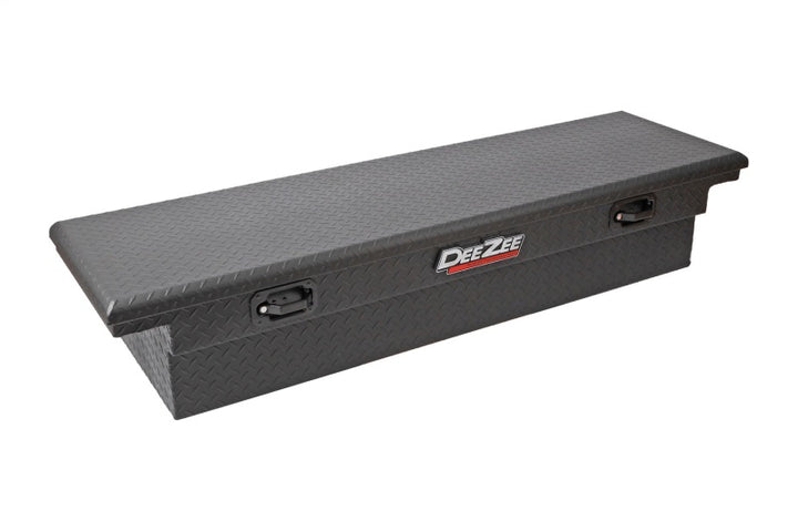 Deezee Universal Tool Box - Red Crossover - Single Lid Black BT Pull Handle (Low/Txt Blk) - Bull Strap