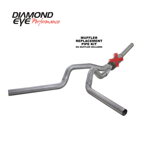 Diamond Eye KIT 4in CB MFLR RPLCMENT PIPE DUAL AL: 2004.5-2007.5 DODGE CUMMINS 600 - Bull Strap