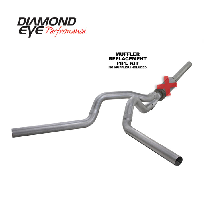 Diamond Eye KIT 4in CB MFLR RPLCMENT PIPE DUAL AL: 2004.5-2007.5 DODGE CUMMINS 600 - Bull Strap