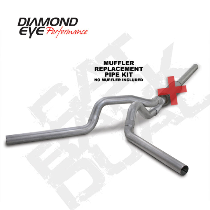 Diamond Eye KIT 4in CB MFLR RPLCMENT PIPE DUAL AL: 2004.5-2007.5 DODGE CUMMINS 600 - Bull Strap
